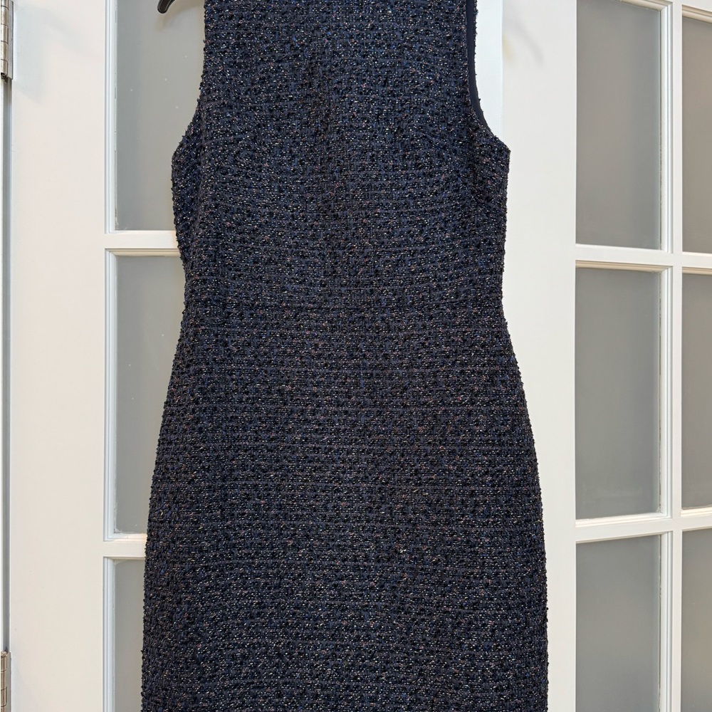 Ann Taylor Navy Textured Backless Dress
